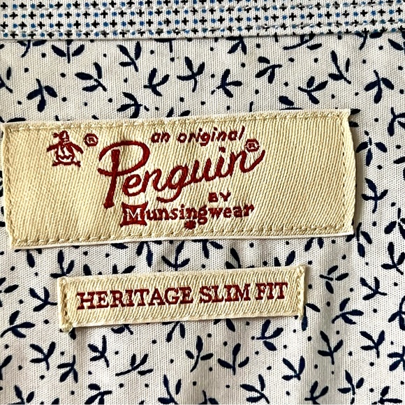 ORIGINAL PENGUIN Heritage Slim Fit Long Sleeve Button Down Shirt—SZ. 16 32/33 - Picture 9 of 15